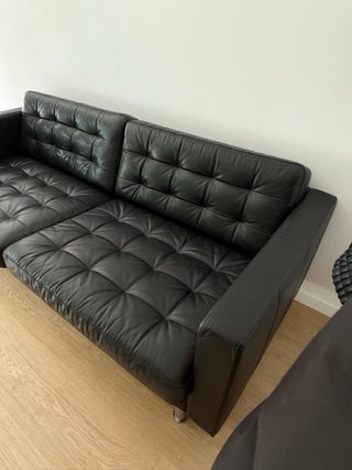 Sofá semi nuevo PIEL negro