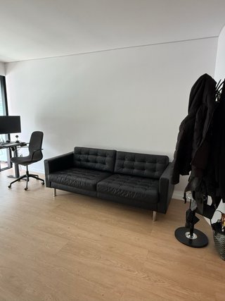 Sofá semi nuevo PIEL negro