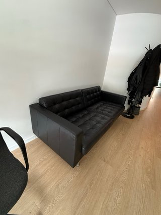 Sofá semi nuevo PIEL negro
