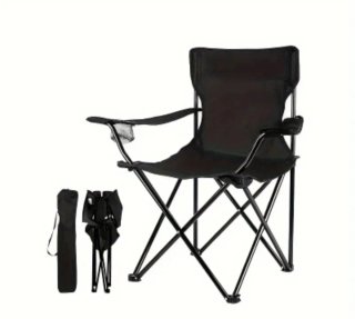 Silla Plegable Negra Camping Playa