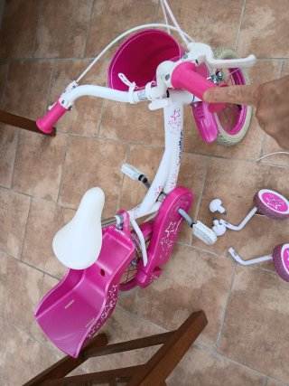 Bicicleta niña 12 pulgadas rosa Juguettos