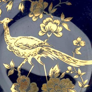 Platito de porcelana china pavo real