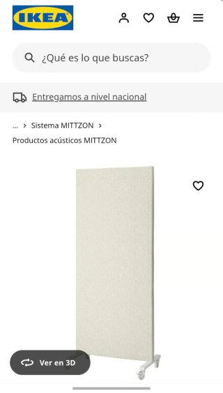 Biombo Pantalla Acústica Beige/Blanco