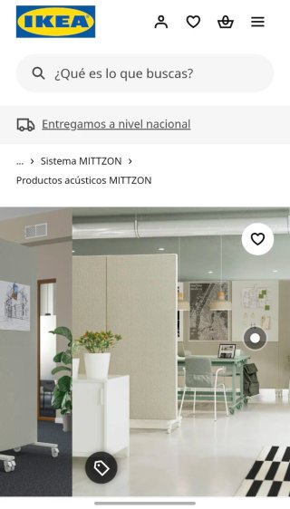 Biombo Pantalla Acústica Beige/Blanco