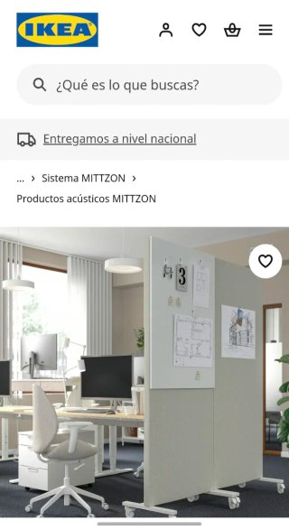 Biombo Pantalla Acústica Beige/Blanco