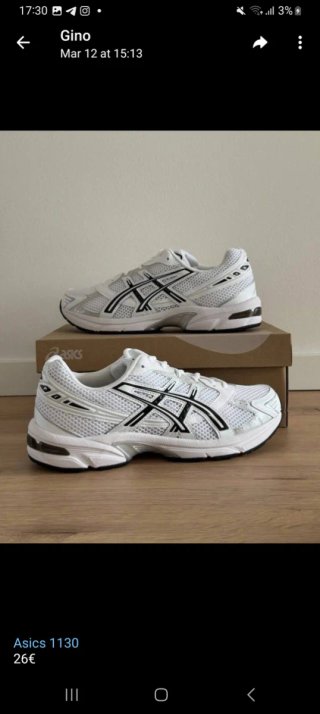 Asics 1130 Blancas y Negras