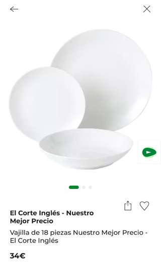 Vajilla El Corte Inglés Porcelana Blanca