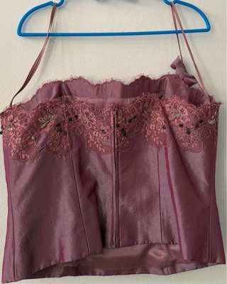 Top Cabotine malva Encaje y Pedrería