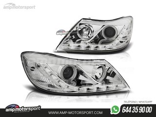 FAROS DELANTEROS OJOS DE ANGEL CCFL + LUZ DIURNA PARA SKODA OCTAVIA