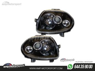 FAROS DELANTEROS OJOS DE ANGEL PARA RENAULT CLIO