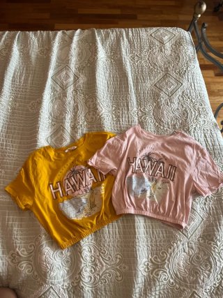 T-shirt crop Hawaii set 2 pezzi