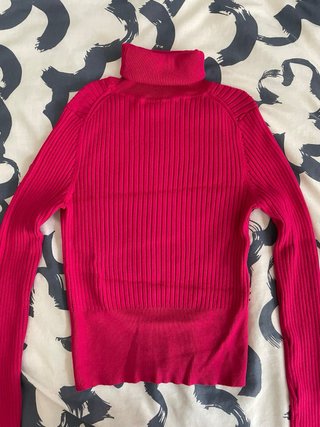 Jersey Zara cuello alto rosa