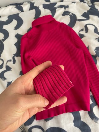 Jersey Zara cuello alto rosa