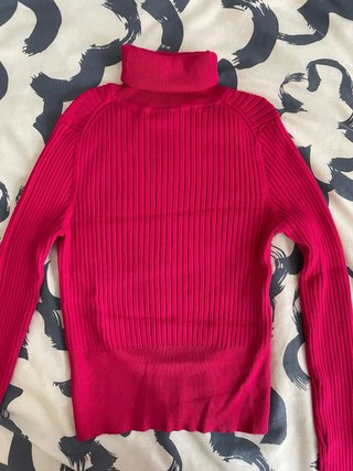 Jersey Zara cuello alto rosa