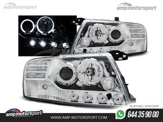 FAROS DELANTEROS OJOS DE ANGEL PARA MITSUBISHI PAJERO V60