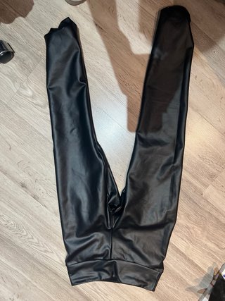 Pantalones efecto piel negros y termicos