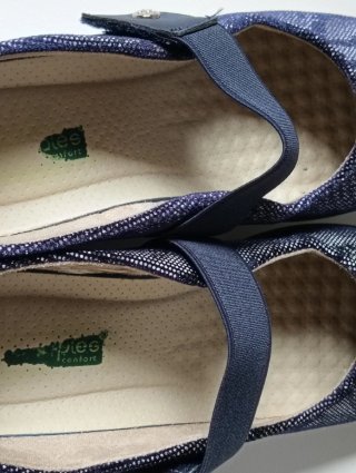 Zapatos cuña con velcro Amarpies Mujer azul T.40