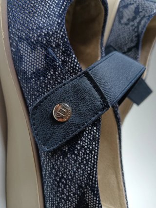Zapatos cuña con velcro Amarpies Mujer azul T.40