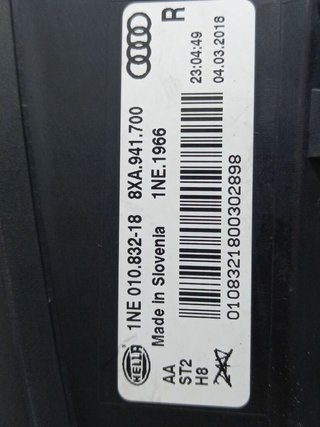 Faro antiniebla derecho audi 8xa941700 a1 1131977