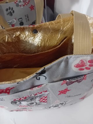 Bolso artesanal perros con bolsillos