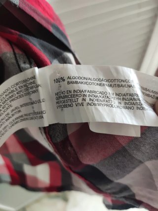 Camisa manga corta cuadros talla L