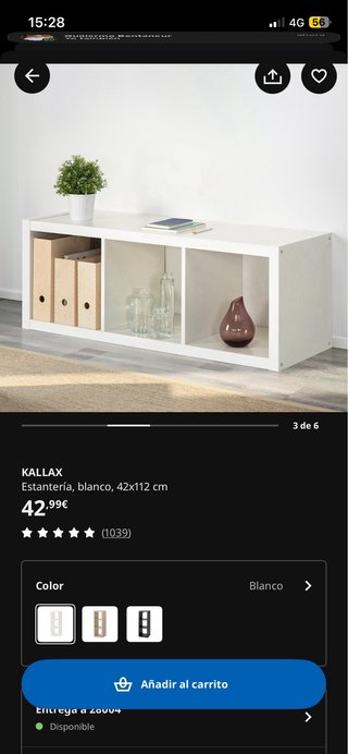 Estantería Kallax Blanca 42x112 cm