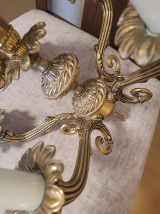 Lámpara Vintage Bronce  no se si funciona 60 cm