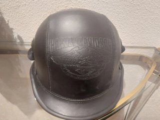 Casco de moto de cuero y con gafas Harley Davidson