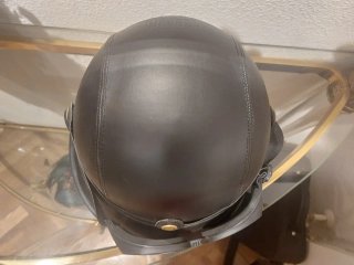 Casco de moto de cuero y con gafas Harley Davidson