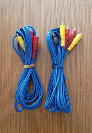 2 Cables RCA Azules Nintendo NES Originales