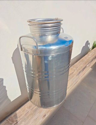 Bidone contenitore 50 litri acciaio inox 18/10 Ita
