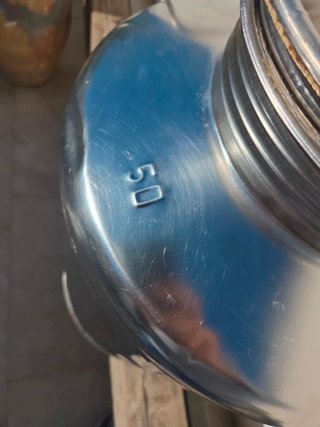 Bidone contenitore 50 litri acciaio inox 18/10 Ita