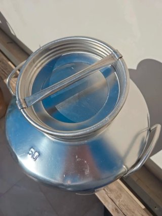Bidone contenitore 50 litri acciaio inox 18/10 Ita