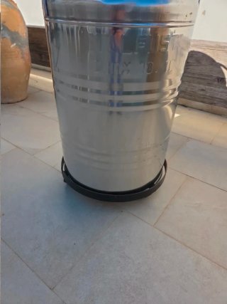Bidone contenitore 50 litri acciaio inox 18/10 Ita
