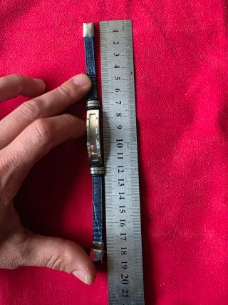 Pulsera Hombre Acero Inoxidable y Cuero Azul
