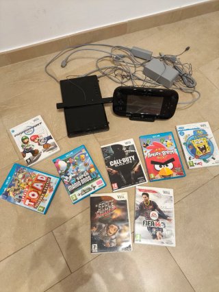 Nintendo Wii U Negra + Juegos y Accesorios