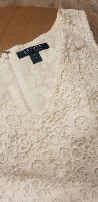 Vestido Ralph Lauren Beige Encaje