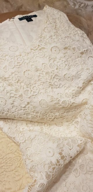 Vestido Ralph Lauren Beige Encaje