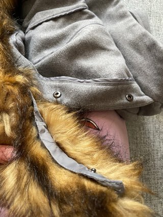Trenca Zara Gris Capucha Talla S
