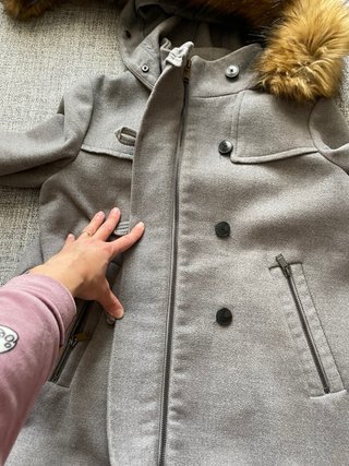 Trenca Zara Gris Capucha Talla S