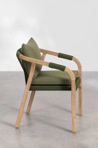 Pack 2 Sillas Comedor Reposabrazos Madera Acacia