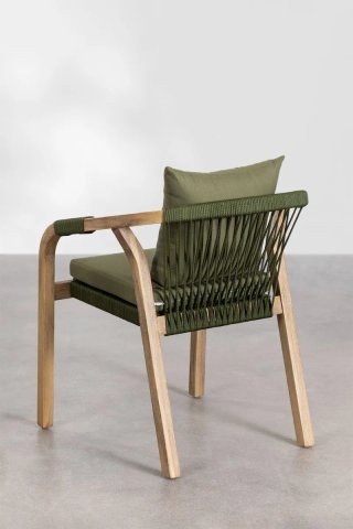 Pack 2 Sillas Comedor Reposabrazos Madera Acacia