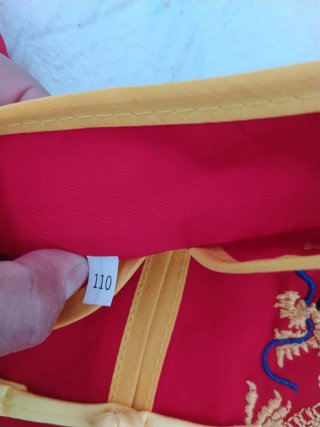 Traje chino T/110cm rojo con dragón