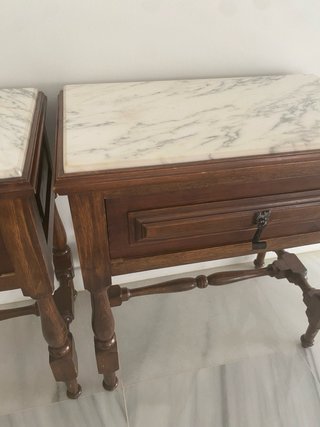 Conjunto de cómoda y Mesitas Noche Madera y Mármol