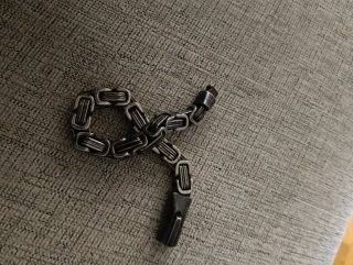 Pulsera hombre acero cadena estilo bizantino