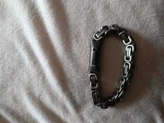 Pulsera hombre acero cadena estilo bizantino