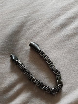 Pulsera hombre acero cadena estilo bizantino