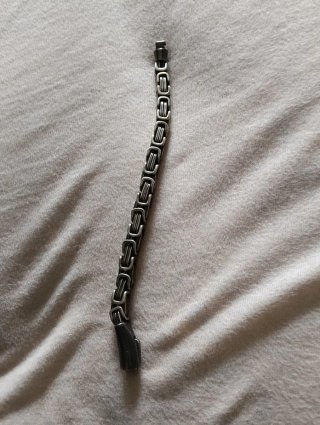Pulsera hombre acero cadena estilo bizantino