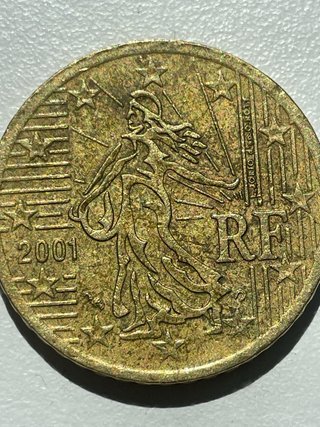 4 Monedas 50 céntimos Francia 2001/02 Sembradora