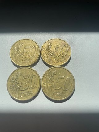 4 Monedas 50 céntimos Francia 2001/02 Sembradora